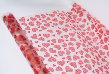 Пленка с рисунком "Сердечки 2" 1200мм/9м/400гр 40мкм (10шт)