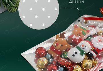 Пакет Снежинка 25х50см 30мкм (1000шт) (мет+рис)