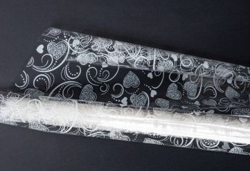Пленка с рисунком "Сердечки 3" 1000мм/10,8м/400гр 40мкм (10шт)