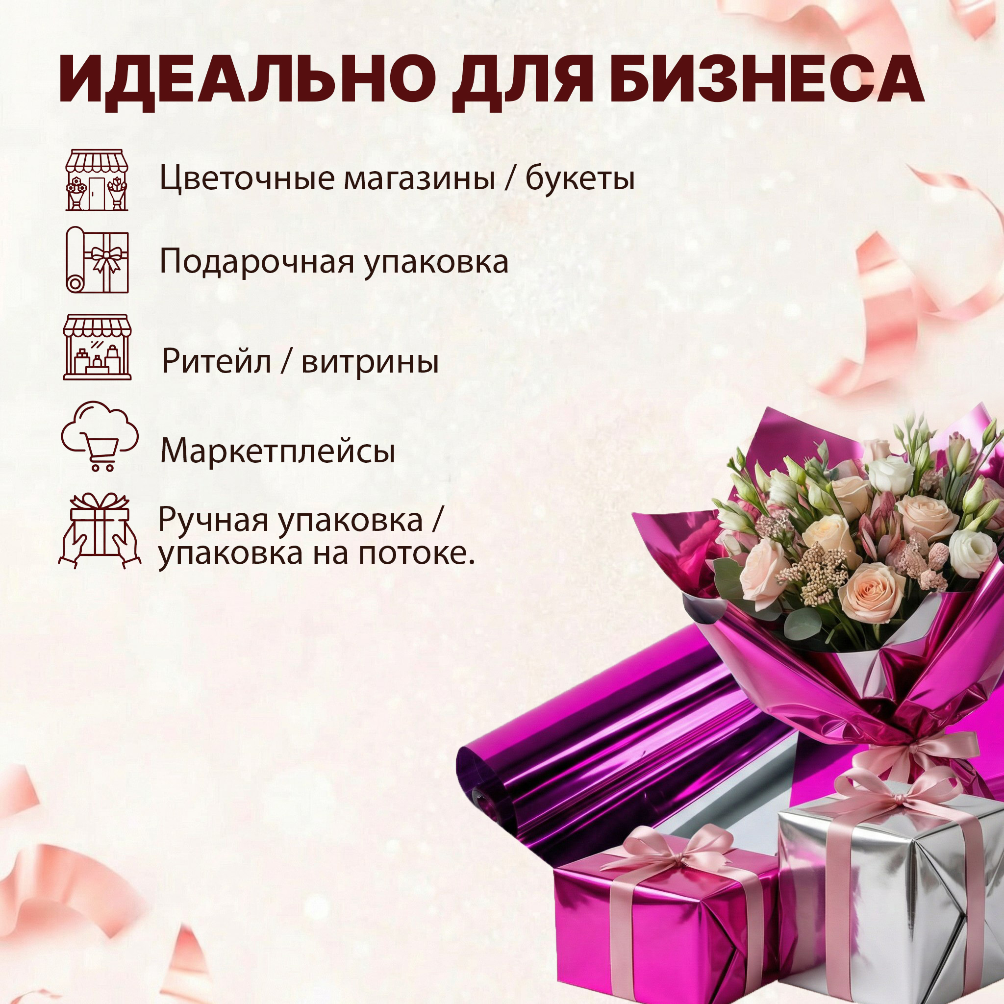 Пленка фольга цветная 700мм/15м/400гр 40мкм (10шт)